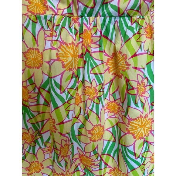 Lilly Pulitzer Wyatt Classic Dress Strapless Floral Fit And Flare Yellow Size 8 - Picture 8 of 12